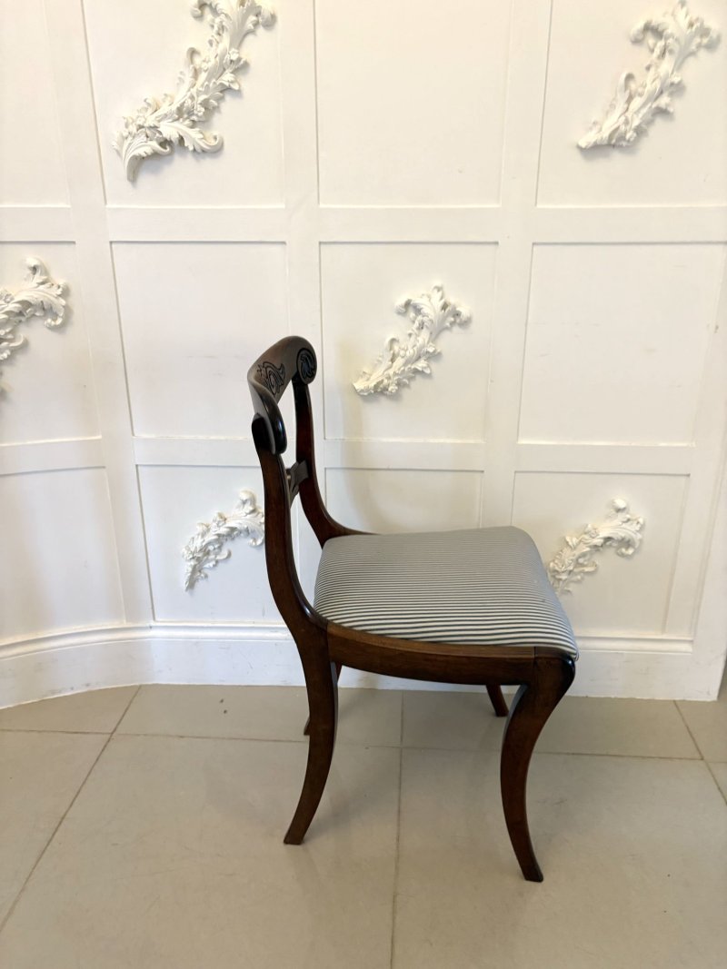 Outstanding Quality Set of 8 Antique Regency Carved Rosewood Dining Chairs - Image 7